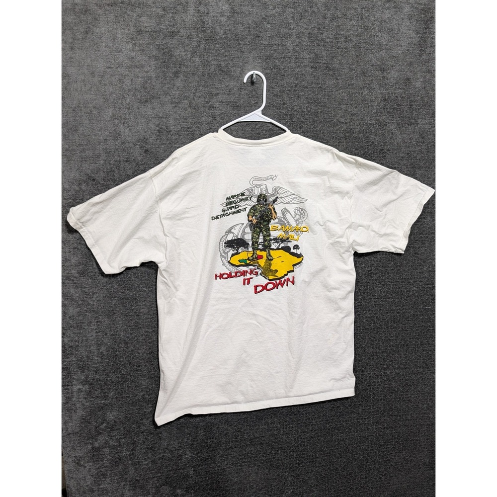 Vintage Fruit of the Loom USMC Bamako Mali Marine Security Guard T-Shirt 2XL